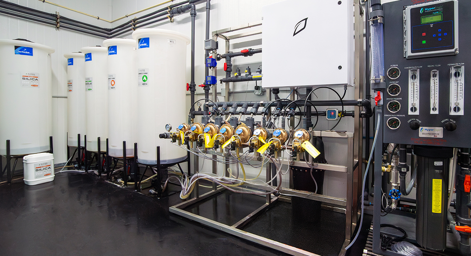 Inside a commercial cannabis production facility.