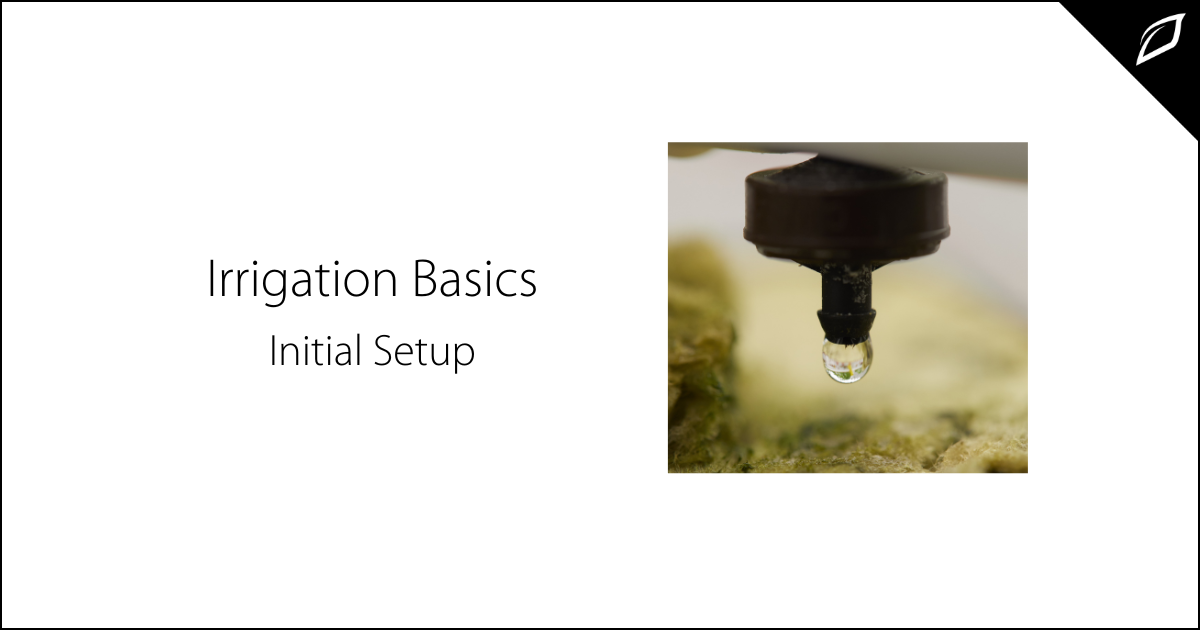 Irrigation Basics: Initial Setup